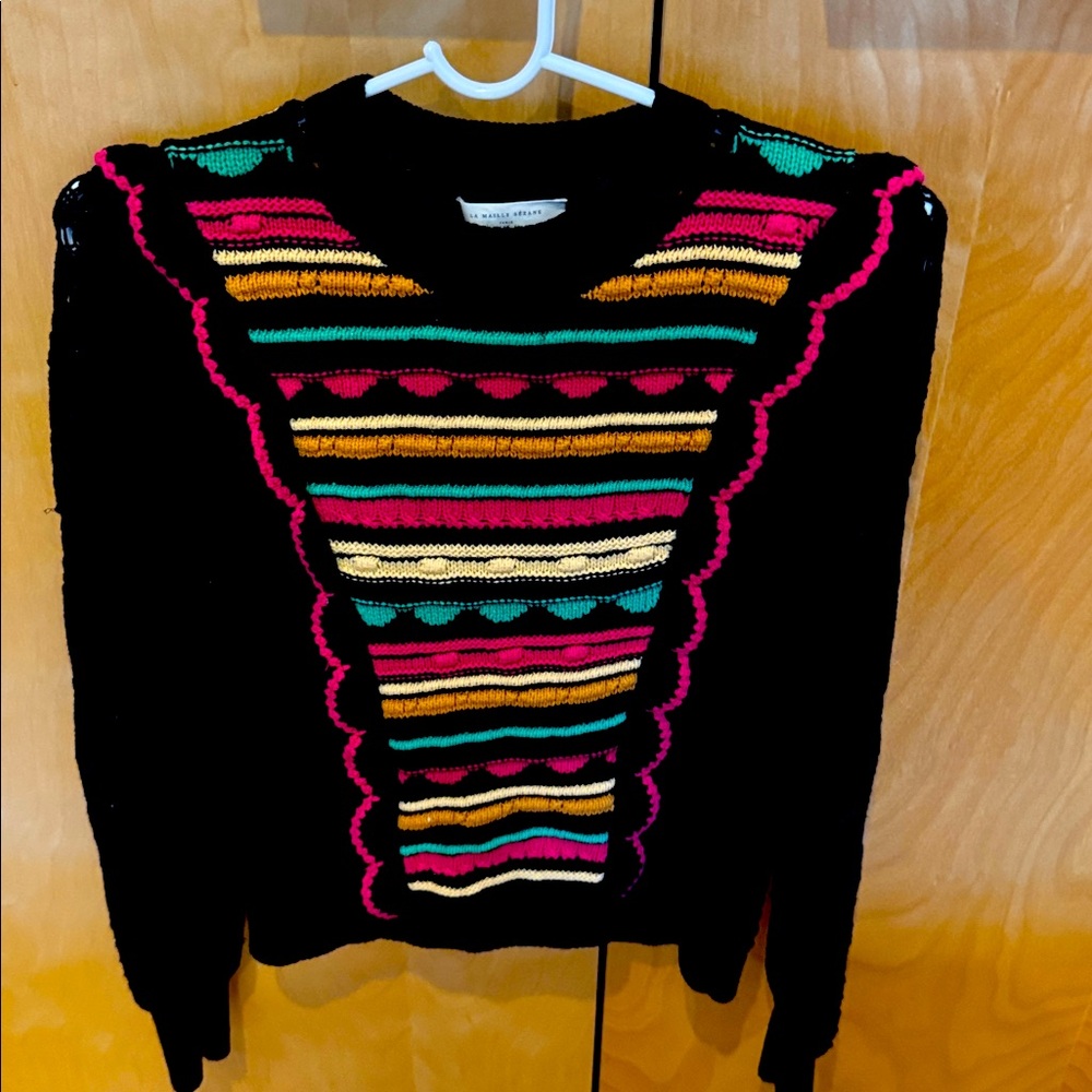 Sezane Estelle Jumper Black Multi - Size XS
